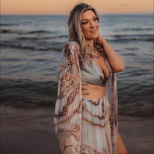 Fashion Nova Only Elegance Maxi Dress - Grey/combo Large‎